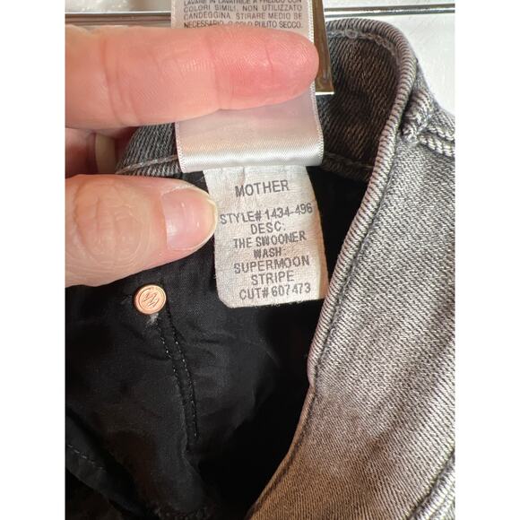 Mother The Swooner Denim Jeans Supermoon Wash Side Stripe Gray Women's 26 / 2 - Picture 8 of 11